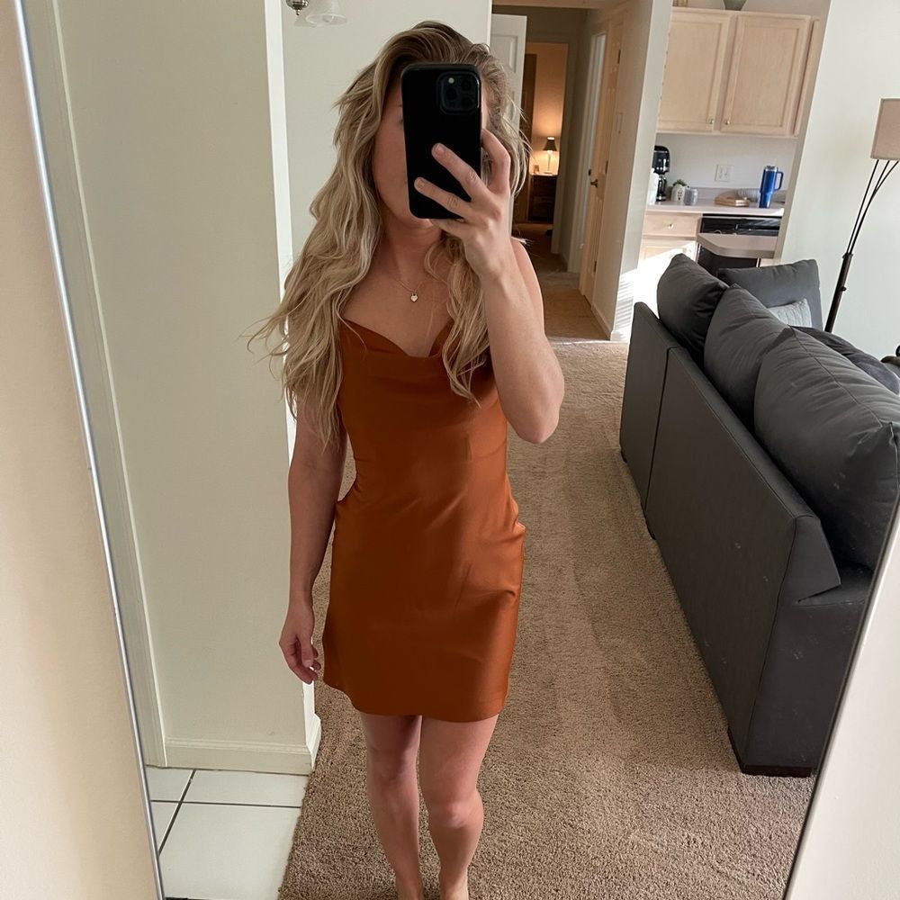 Elegant Brown Slip Dress